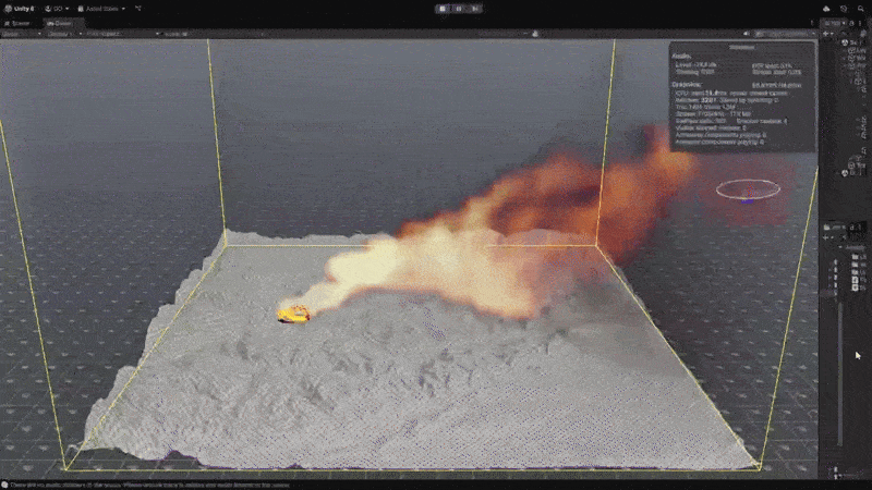 Visualisation of the domain temperature during the water drop mission
