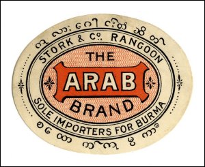 This is an image of a label for the Arab Brand of George Younger, brewers and maltsters, Alloa and was used for the Burmese export market. (GUAS Ref: GY. Copyright reserved.) 