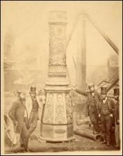 This photograph shows the detail of a column at the Gare du Nord, Paris, France.  The column was manufactured by P & W MacLellan of the Clutha Iron Works, Glasgow, n.d.  (GUAS Ref: UGD 153/19/1/2. Copyright reserved.) 