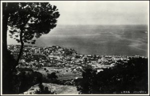 This is a postcard, entitled 'Liban - Jounieh', which James Craig Henderson acquired on his travels.  On the reverse is written: 'A small place I passed through when en route to Turkey – Jennie in the Lebanon – almost next to Beirut'.  (GUAS Ref: UGD 305/4/1/6.  Copyright reserved.)