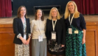 Laura McCaughey stood with keynote speakers Sarah Hunt (Skills Development Scotland) and Yvonne Bayne (Fife College), and Professor Claire Garden, chair of the SULSA Skills Committee in front of a stage together. From left to right: Sarah Hunt, Claire Garden, Yvonne Bayne & Laura McCaughey