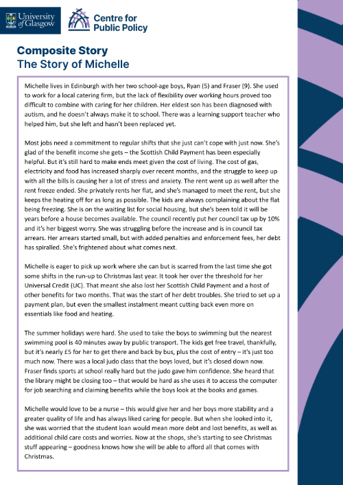 A preview picture of the story of Michelle, available for download