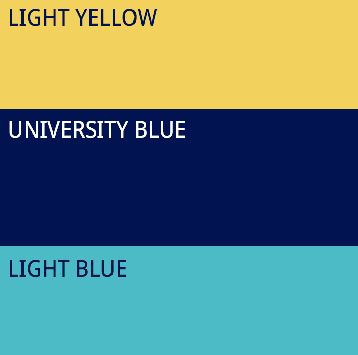 colours 5 light yellow university blue light blue