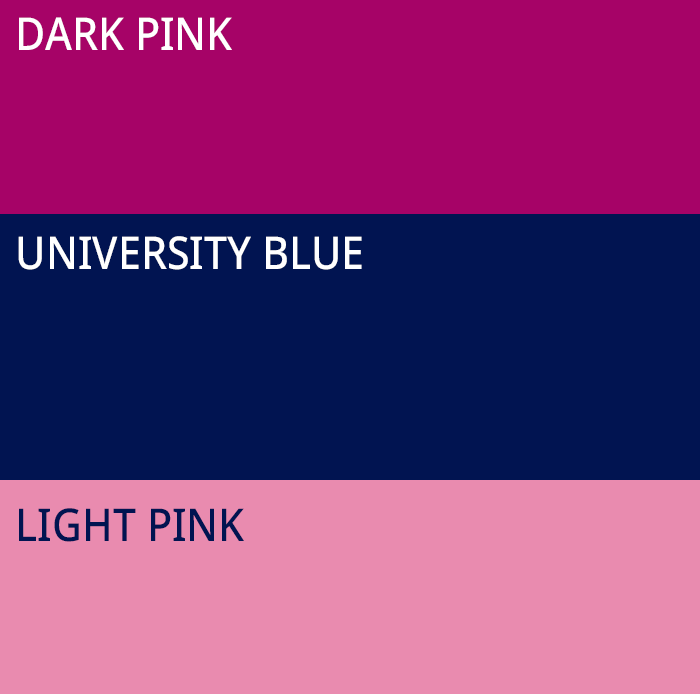 colours 7 dark pink university blue light pink
