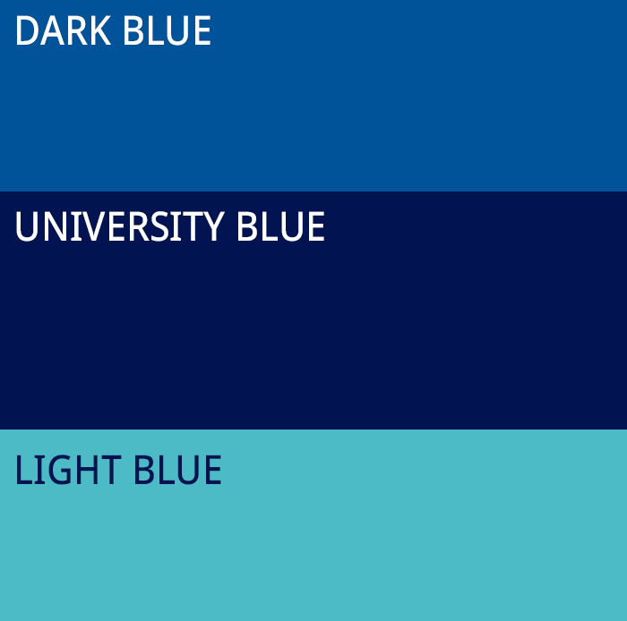 colours 9 dark blue university blue light blue