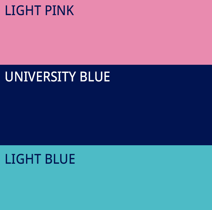 colours 12 light pink university blue light blue