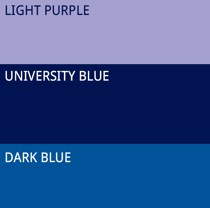 colours 14 light purple university blue dark blue