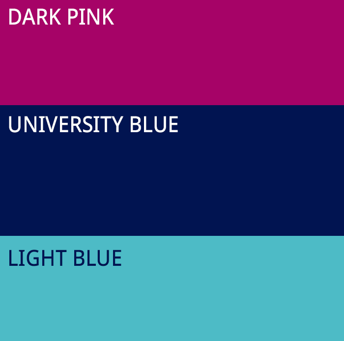 colours 16 dark pink university blue light blue