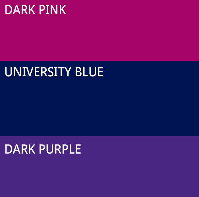 colours 18 dark pink university blue dark purple