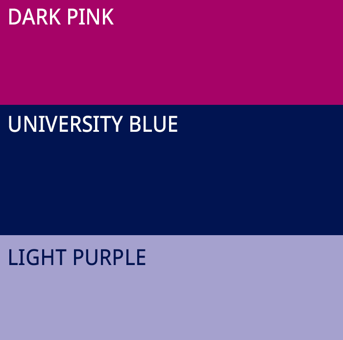 colours 19 dark pink university blue light purple