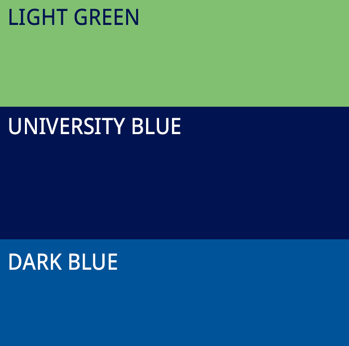 colours 20 light green university blue dark blue
