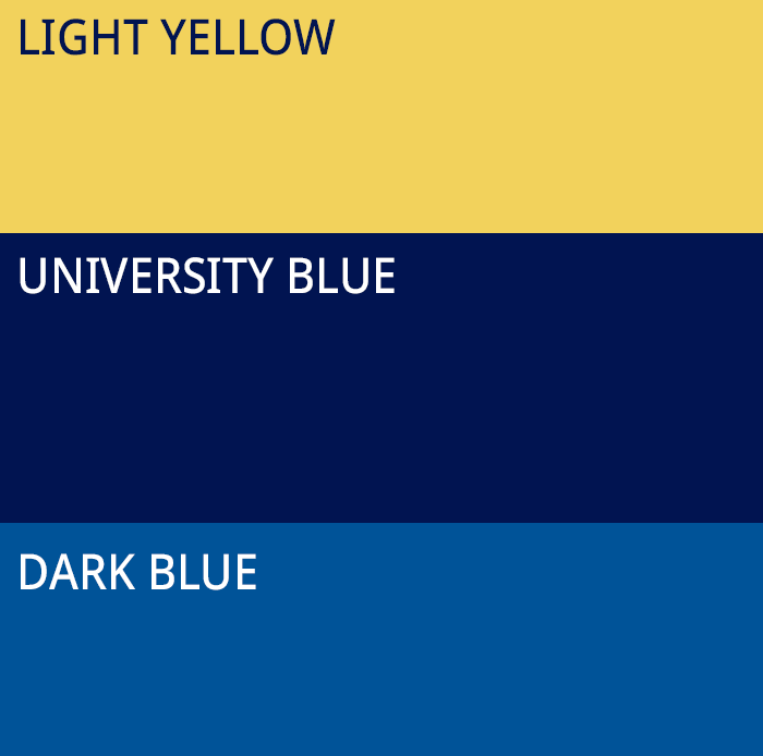 colours 21 light yellow university blue dark blue