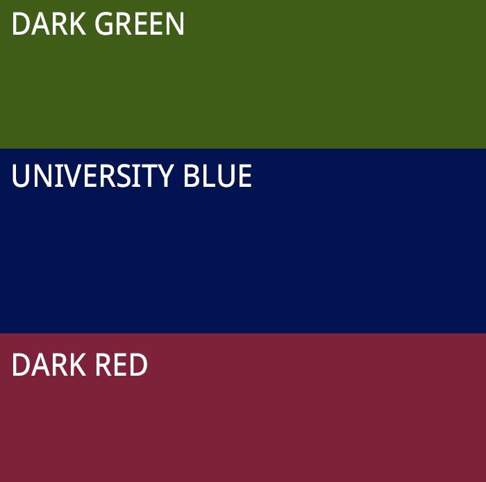 colours 23 dark green university blue dark red