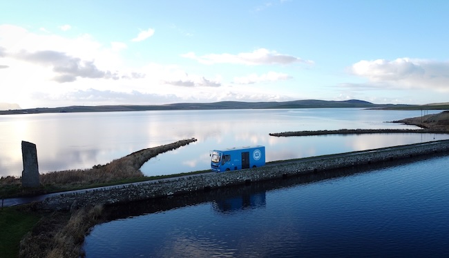Orkney Mobile Library van in operation