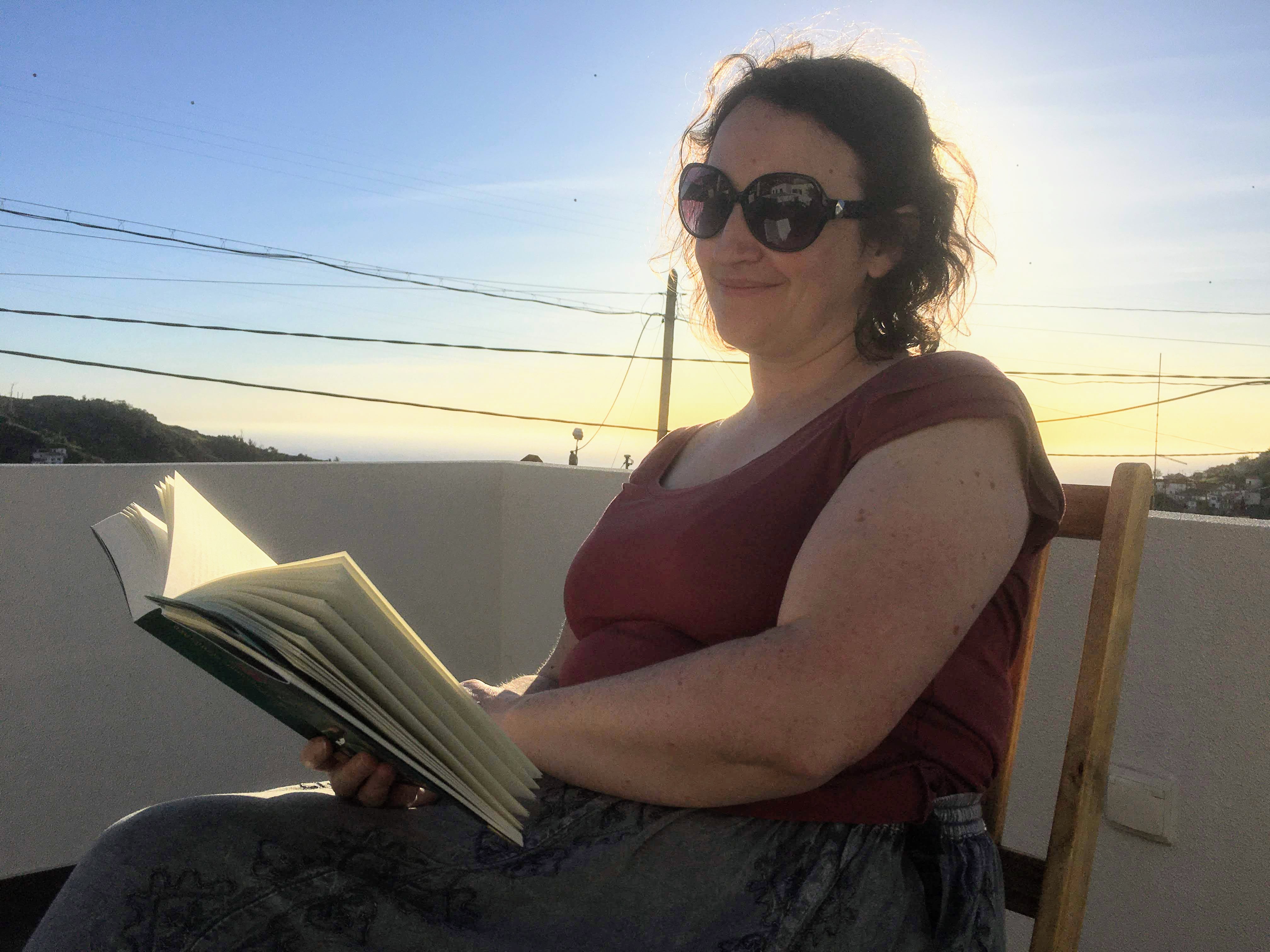 A student reading a book