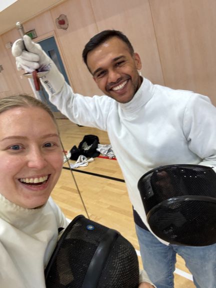 International Student Doing Fencing
