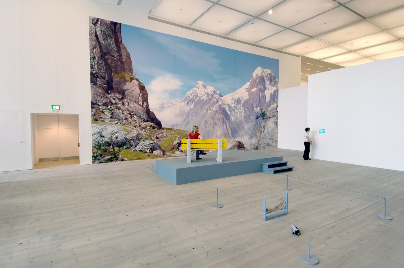 Installation view of Mountain Top from the exhibition Package Holiday (2005) by Monica Studer and Christoph van den Berg, curated by Sarah Cook.  Photograph by Colin Davidson, courtesy of the BALTIC Centre for Contemporary Art Installation view of Mountain Top from the exhibition Package Holiday (2005) by Monica Studer and Christoph van den Berg, curated by Sarah Cook.  Photograph by Colin Davidson, courtesy of the BALTIC Centre for Contemporary Art