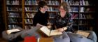Left to Right: Dr Shanti Graheli and Susan Taylor browsing through a selection of books ahead of the Books ‘Antiques’ Roadshow, part of the Being Human Festival. The community event celebrates the personal and historical value of well-loved pages. Credit: Martin Shields