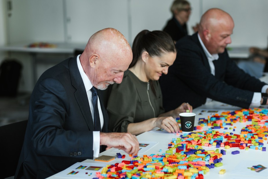 ewan kirk and aislinn burke attempt lego activities