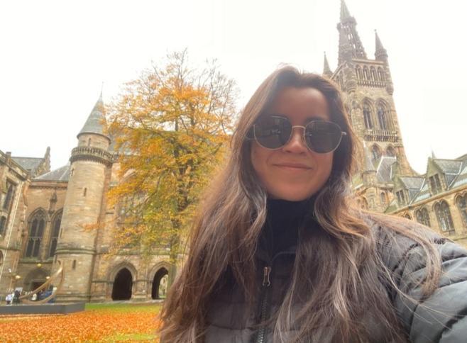 International Student at Gilbert Scott Building