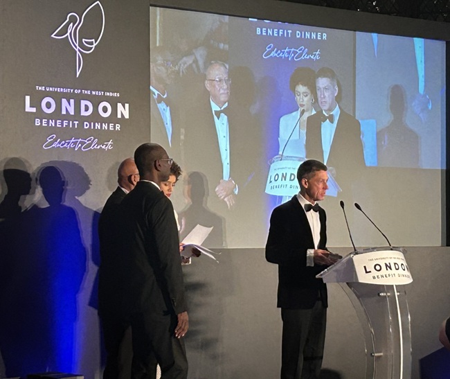 Dr David Duncan receiving the UWI Chancellor's Award