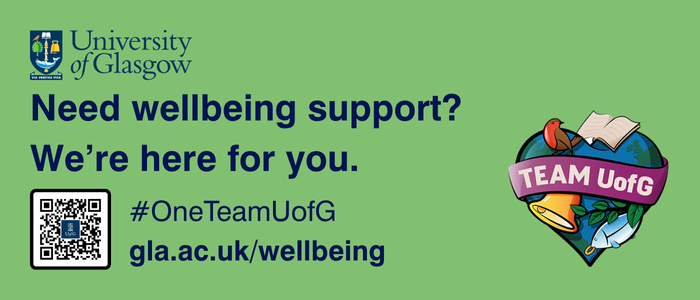 Need wellbeing support? We're here for you. #OneTeamUofG gla.ac.uk/wellbeing