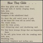 Hannah Frank's poem, entitled 'Slow they glide', published under the pseudonym Al Aaraaf, from the Glasgow University Magazine (GUM), Vol 38 No 9 p268, 23rd February 1927. (GUAS Ref: DC 198/1/34a.  Copyright reserved.)