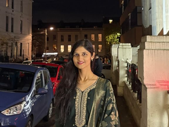 International Student in traditional clothes celebrating Diwali in Glasgow