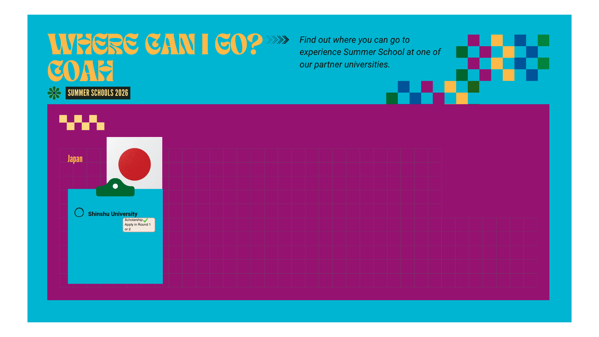 A graphic that shows where students can go from the College of Art and History