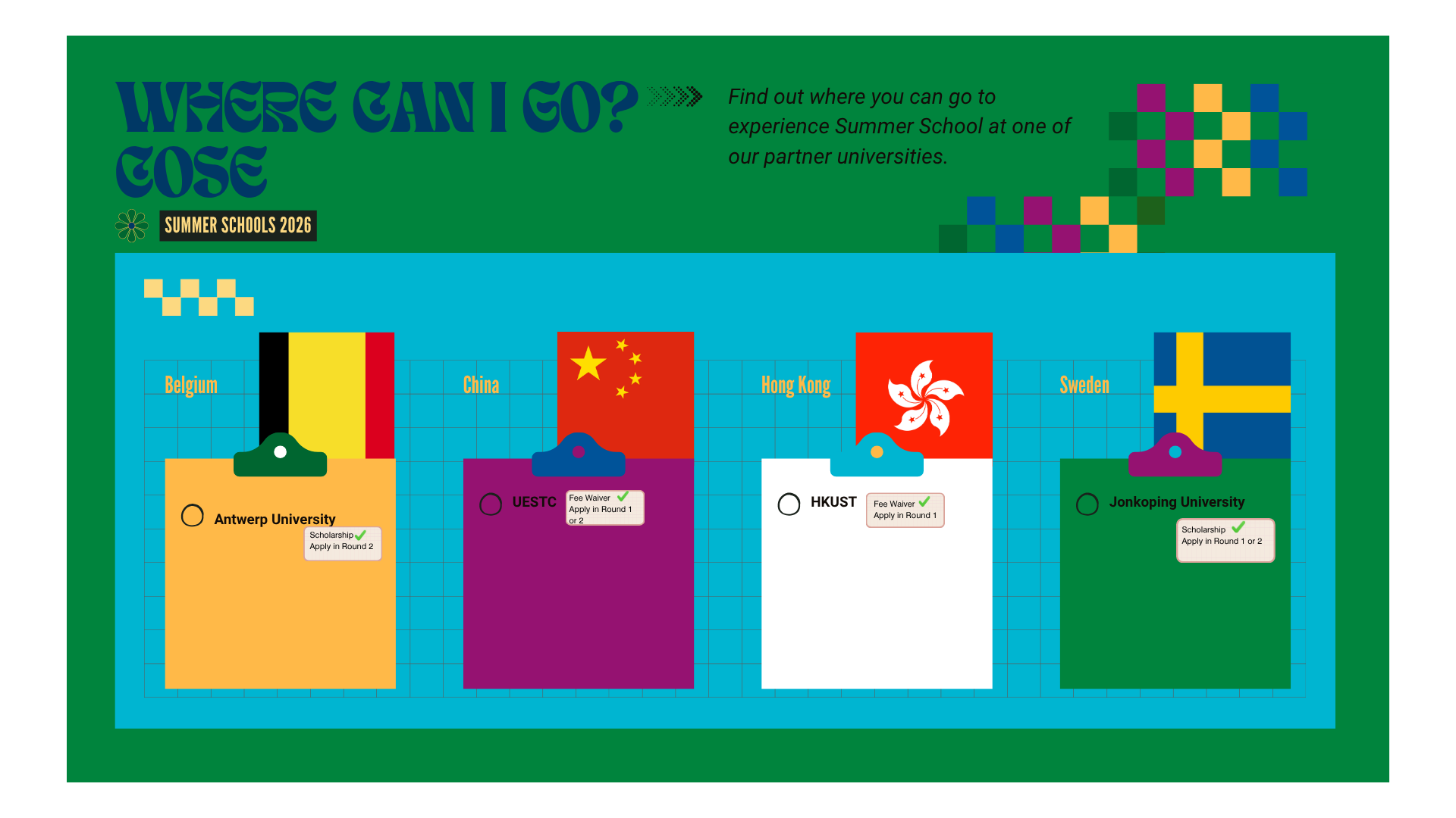 A graphic that shows where students can go from the College of Science and Engineering