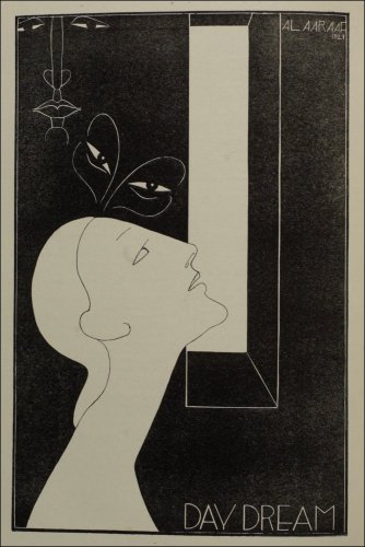 Hannah Frank's illustration, entitled 'Day dream', published under the pseudonym Al Aaraaf, in the Glasgow University Magazine (GUM), Vol 41 No 5 p138, 18th December 1929. (GUAS Ref: DC 198/1/37. Copyright reserved.) 