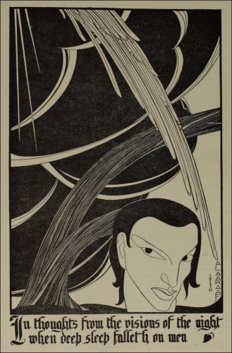 Hannah Frank's illustration, entitled 'In thoughts from the visions of the night', published under the pseudonym Al Aaraaf, in the Glasgow University Magazine (GUM), Vol 42 No 7 p169, 11th February 1931. (GUAS Ref: DC 198/1/38. Copyright reserved.) 