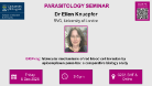 Parasitology GRiP-ing seminar, Dr Ellen Knuepfer, of which the date, time and location are in the accompanying text