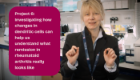 An image of  Professor Mariola Kurowska-Stolarska in the lab addressing the camera during a video interview. Beside her is a burgundy graphic box including the following text in white: Project 6: Investigating how changes in dendritic cells can help us understand what remission in rheumatoid arthritis really looks like