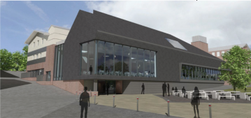 Architectural plan of the now built Mary Stewart Building