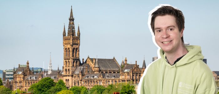 Aiden Sherman with University of Glasgow