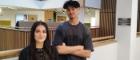 Two medical students, Madiha Asmut and Hammad Ahmed, in the Clarice Pears building