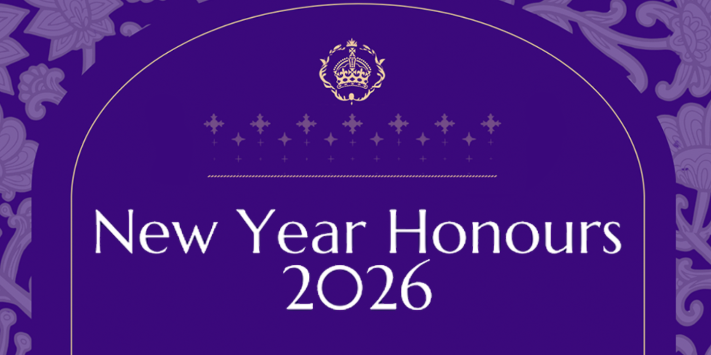 New Year Honours 2026 text on purple background