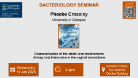 Flyer for bacteriology seminar, Phoebe Crossley, of which the date, time and location are in the accompanying text