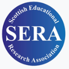 Blue circular logo for the Scottish Educational Research Association (SERA), with ‘SERA’ in large white letters at the centre and the full name written around the edge.