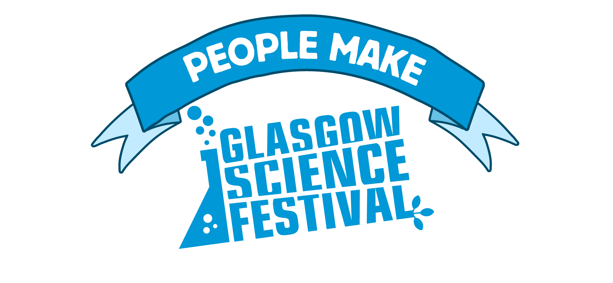 Glasgow Science Festival logo with a blue banner above that reads 'People Make'
