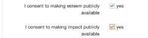 Esteem and Impact permission checkboxes - marked as on