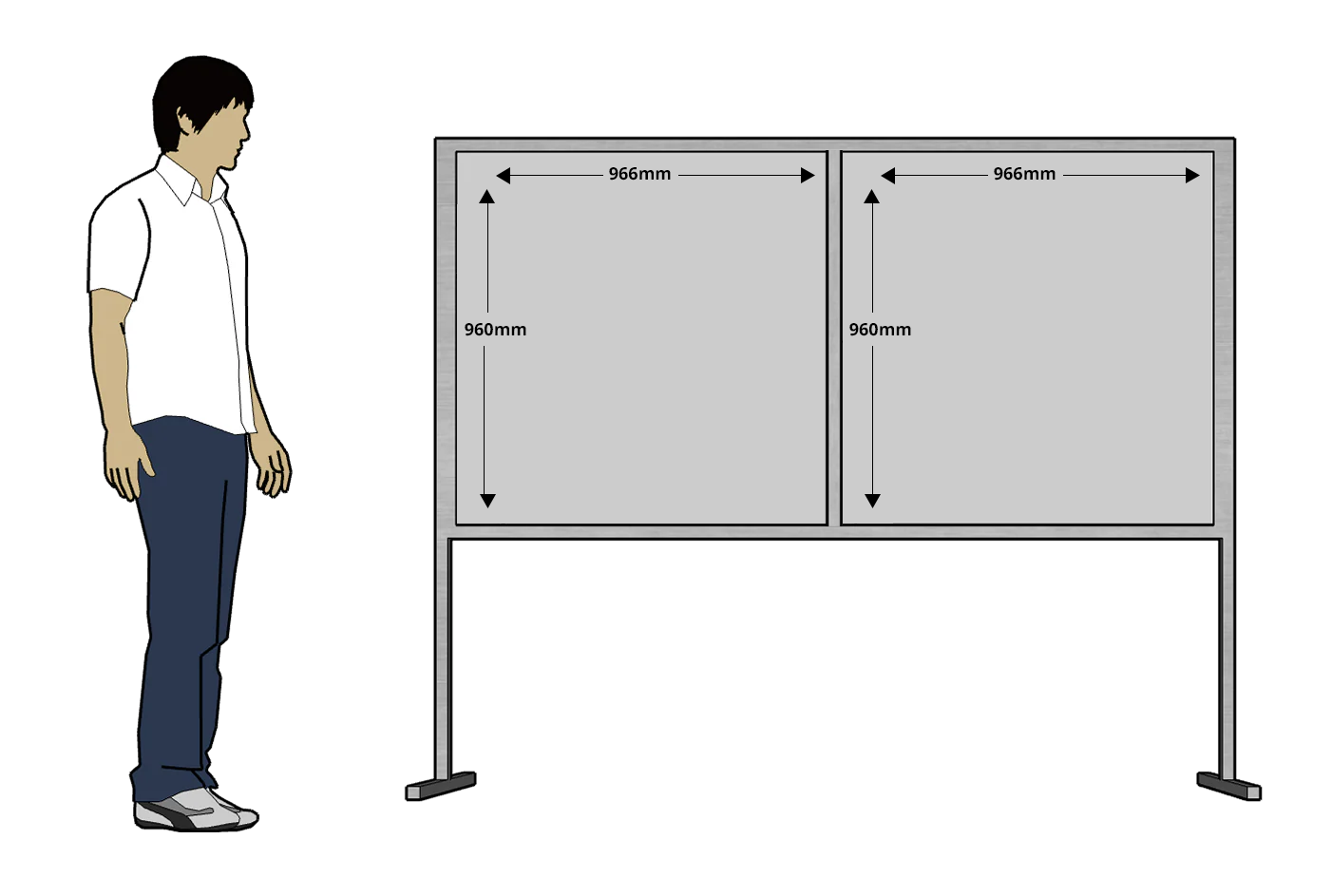 A drawing of a poster display board