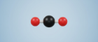 A co2 molecule on a pale blue background