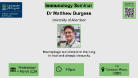 Flyer for Immunology seminar, Dr Matthew Burgess, of which the date, time and location are included in the accompanying text