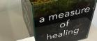 A piece of art that reads 'a measure of healing' at the LUNZ Hub Conference
