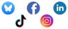 The logos for social media channels
