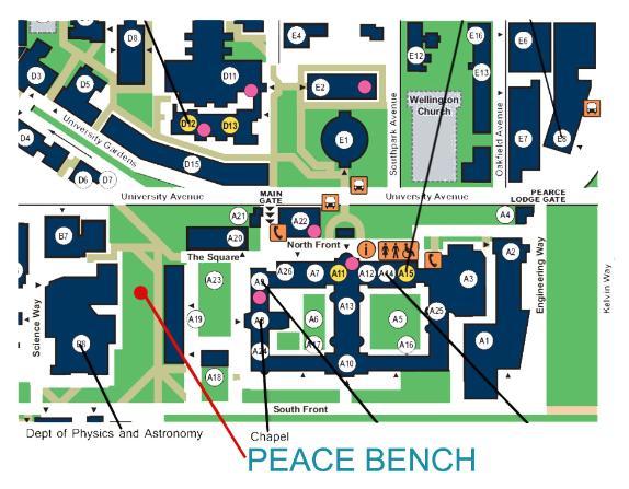 Peace bench location map