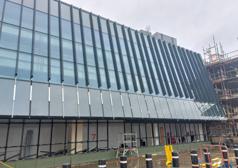 Updated cladding on the outside of the Library