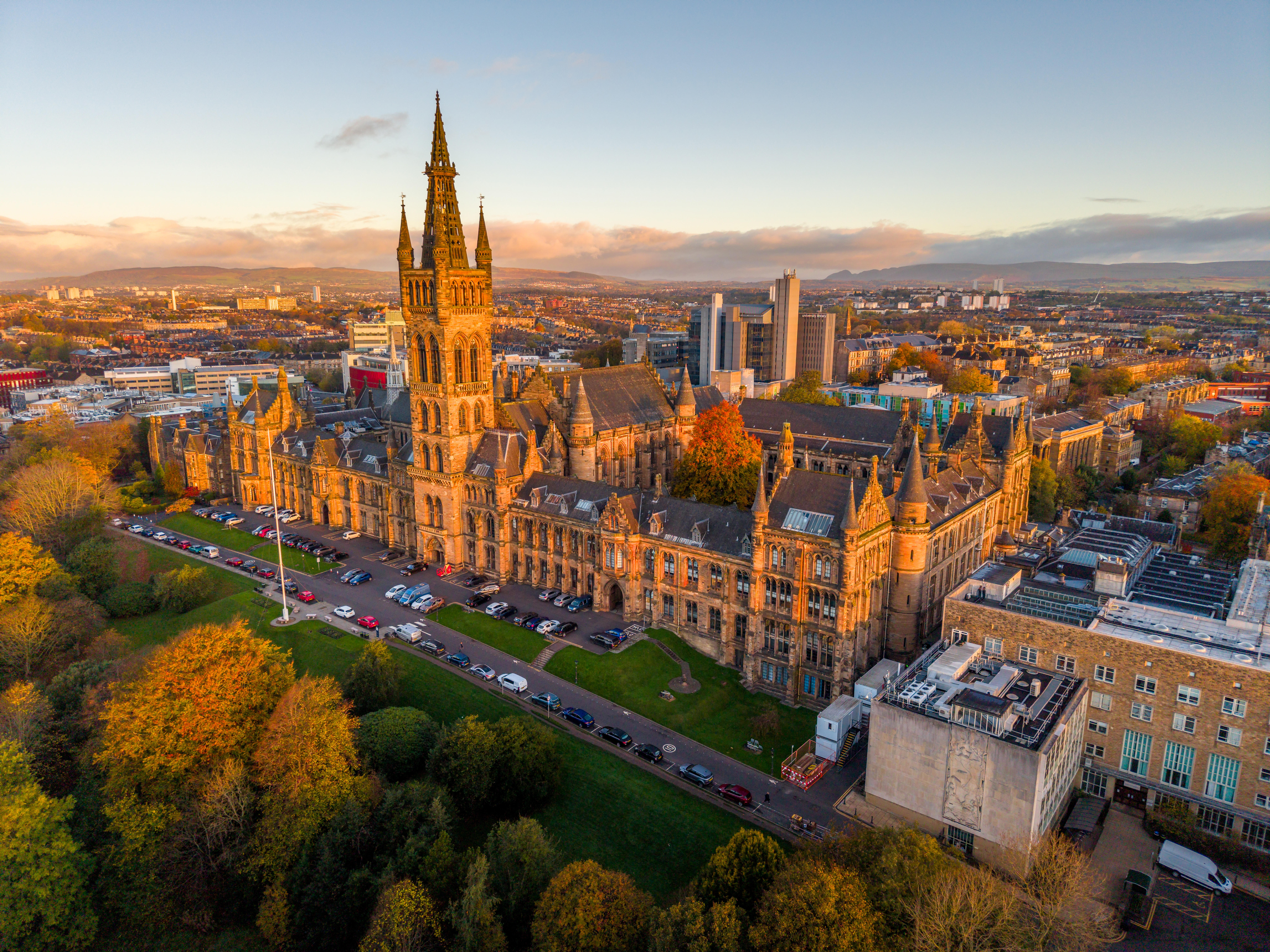 Gilbert Scott Building at golden hour